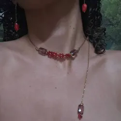 Juego de gargantilla dorada