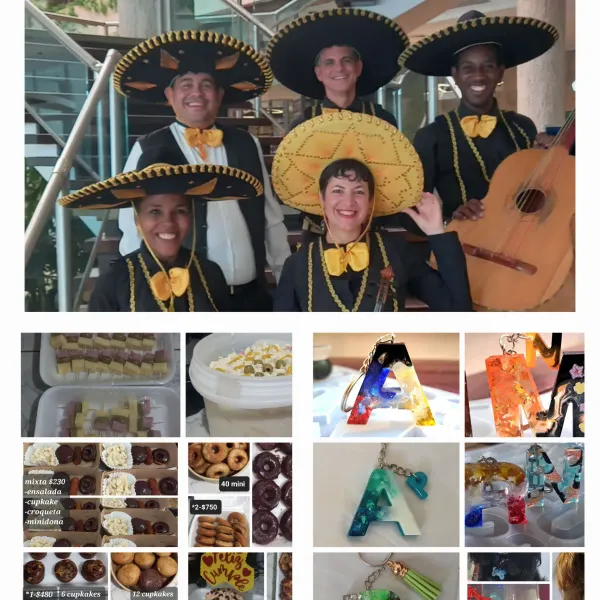 Tenemos diferentes servicios según su preferencia y necesidades. 
Mariachi "Doña Rosa", especial para cualquier celebración que desee compartir con familia o amigos. 
Artículos de bisutería y Artesanías personalizado a su gusto y estilo
Llaveros personalizados 
Plaquitas de identificación para su mascota. 
Todos los artículos los trabajamos con Resina Epoxic para Manualidades, producto de alta durabilidad y no tóxico, que da un excelente acabado a cada pieza
Ofertamos dulces para buffet, siempre los pedidos a partir de 20u.