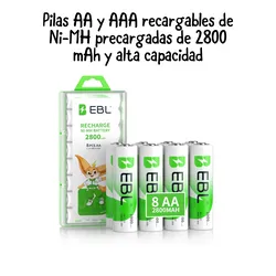Pilas recargables AAA y AA