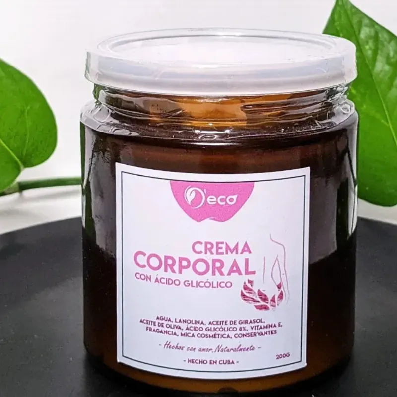 Crema corporal con acido glicólico