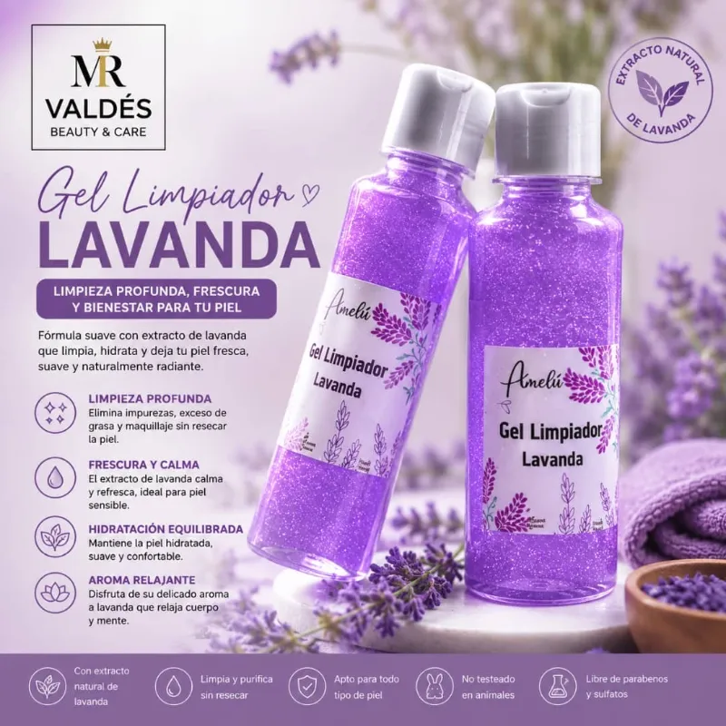 Gel limpiador de lavanda