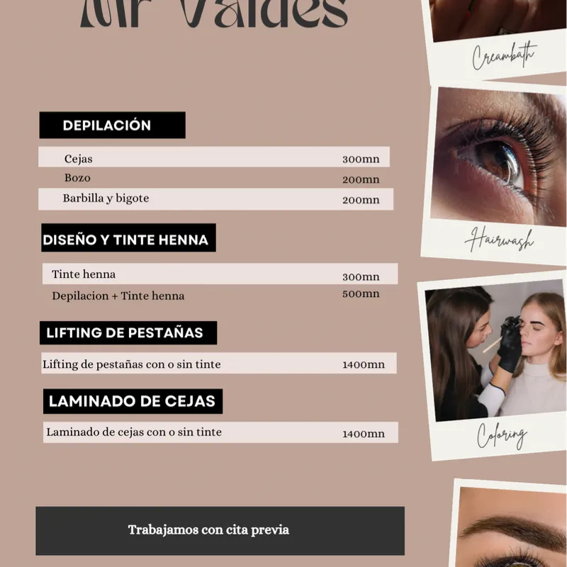 Servicio de cejas y pestañas 