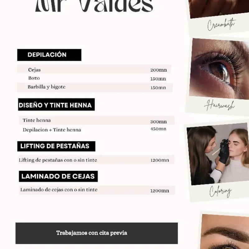 Servicio de cejas y pestañas 