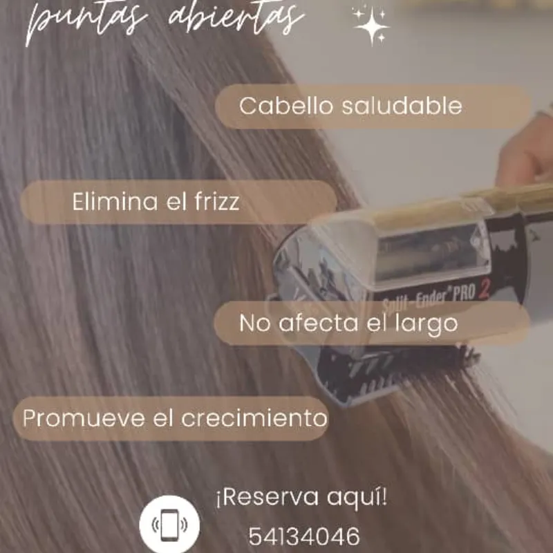 Servicio de Maquina eliminadora de horquillas y puntas abiertas.