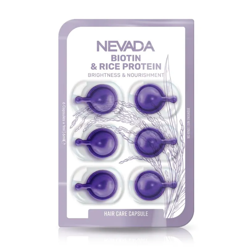 Cápsulas capilares de Biotina y Proteína de Arroz 