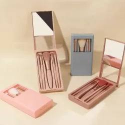 Juego de 5 Brochas con Estuche de Espejo Integrado