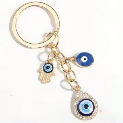 Llavero / Charm Amuleto "Ojo Turco & Mano de Hamsa"