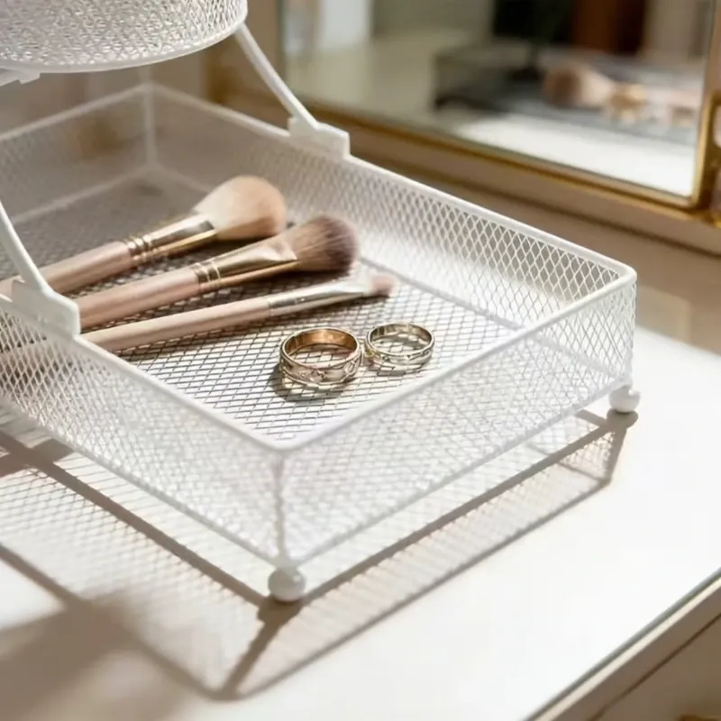 Organizador Metálico de Cosméticos y Skincare de 3 Niveles en Espiral