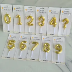 Velas Numéricas Doradas