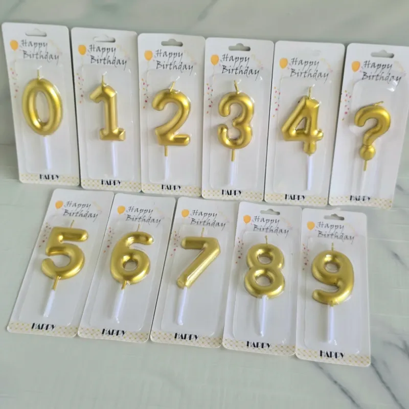 Velas Numéricas Doradas