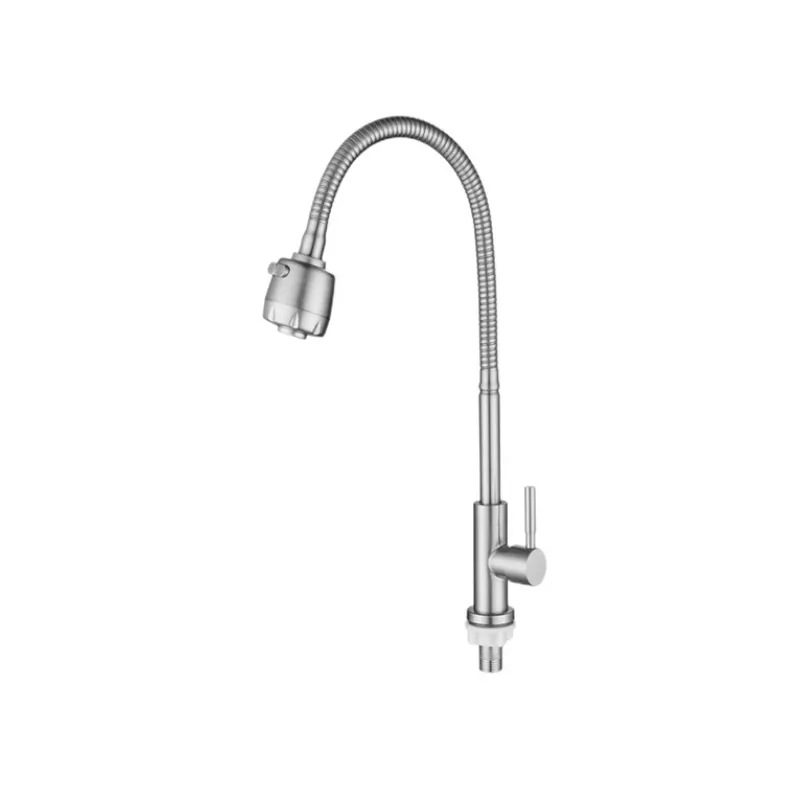 Grifo de lavabo metálico cuello flexible 