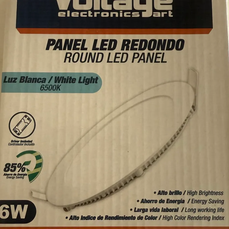 Panel led redondo 6 w 