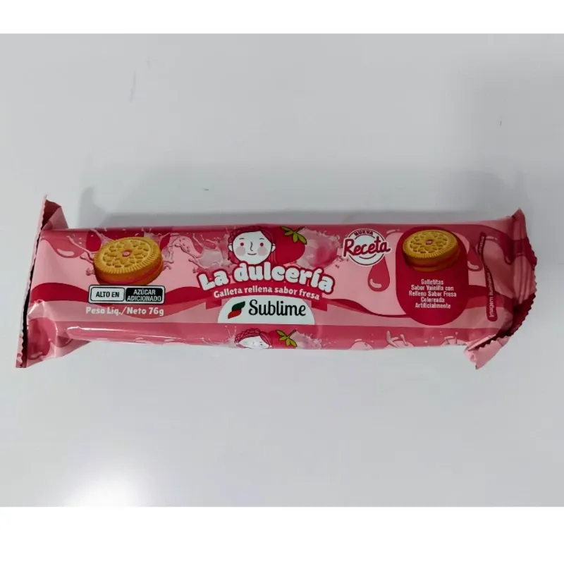 Galleta La dulceria. Vainilla relleno de fresa.
