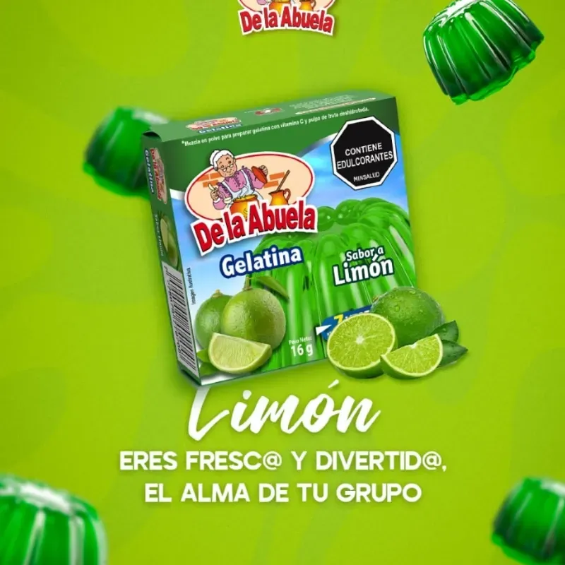 Gelatina sabor limón 