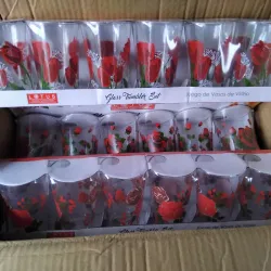 Juego de 6 vasos (floreados)