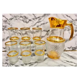 Juego de vasos con jarra de cristal