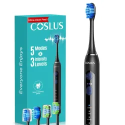 Cepillo de dientes eléctrico sónico COSLUS para adultos, 5 modos y 3 intensidades