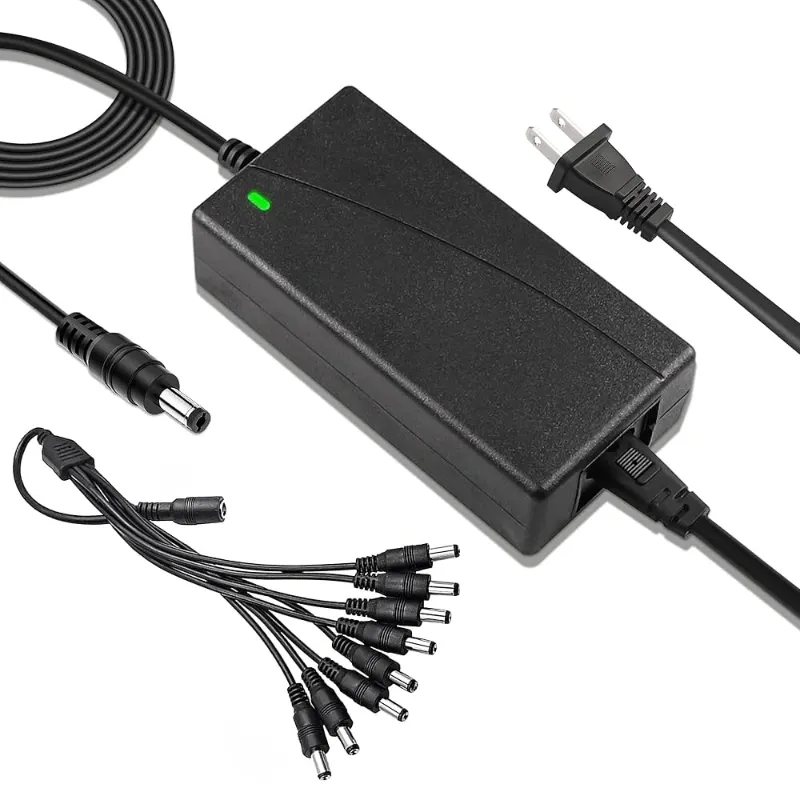  Adaptador de corriente de cámara de seguridad 12V 5A 100V-240V AC a 12V DC 