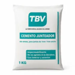 Cemento rejuntado blanco TBV en presentación de 1 kg