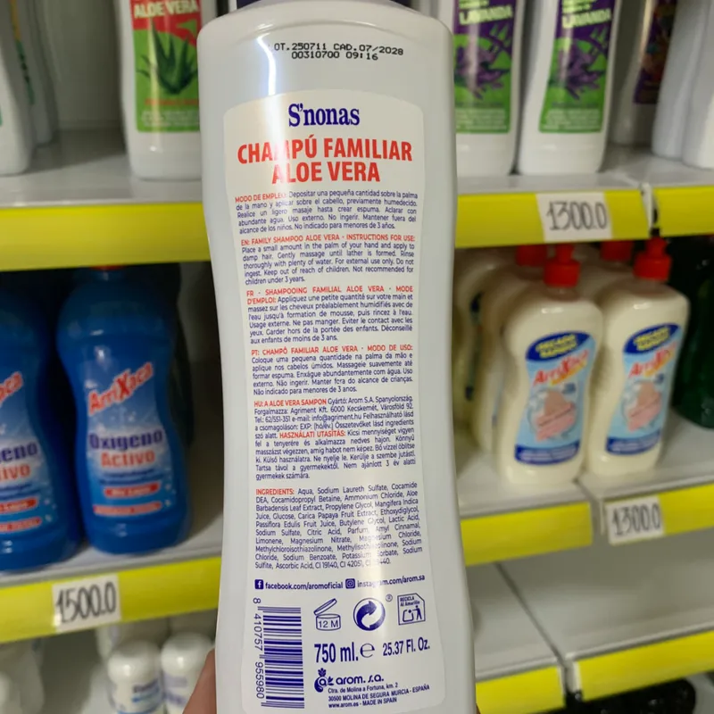 Gel de baño aloe vera 750 ml