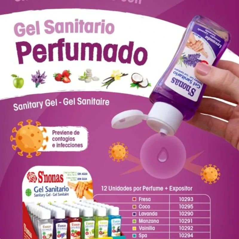 Gel Hidroalcohólico Perfumado Lavanda, S'nonas 100ml