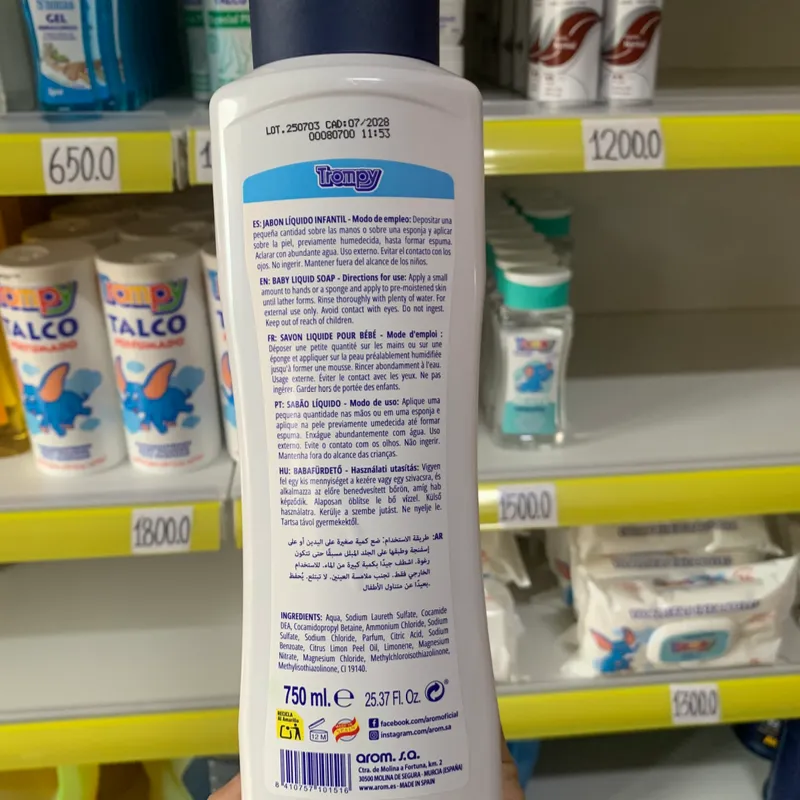 Jabón Líquido Infantil 750ml, Trompy