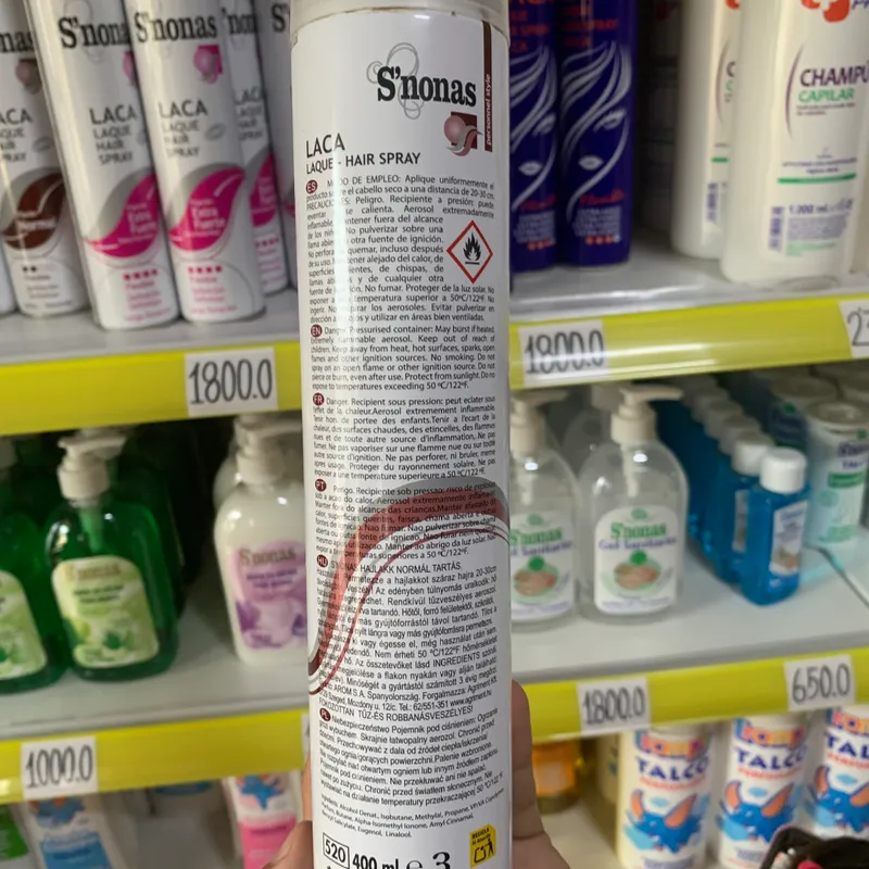 Laca Spray Fijación Normal 400ml, S'nonas