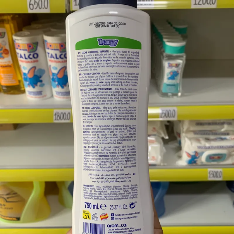 Leche Corporal Infantil 750ml, Trompy