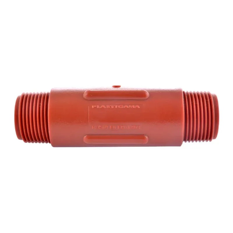 Niple roscable polipropileno rojo 3/4"