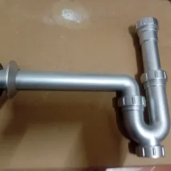 Sifón pvc gris para lavamanos 