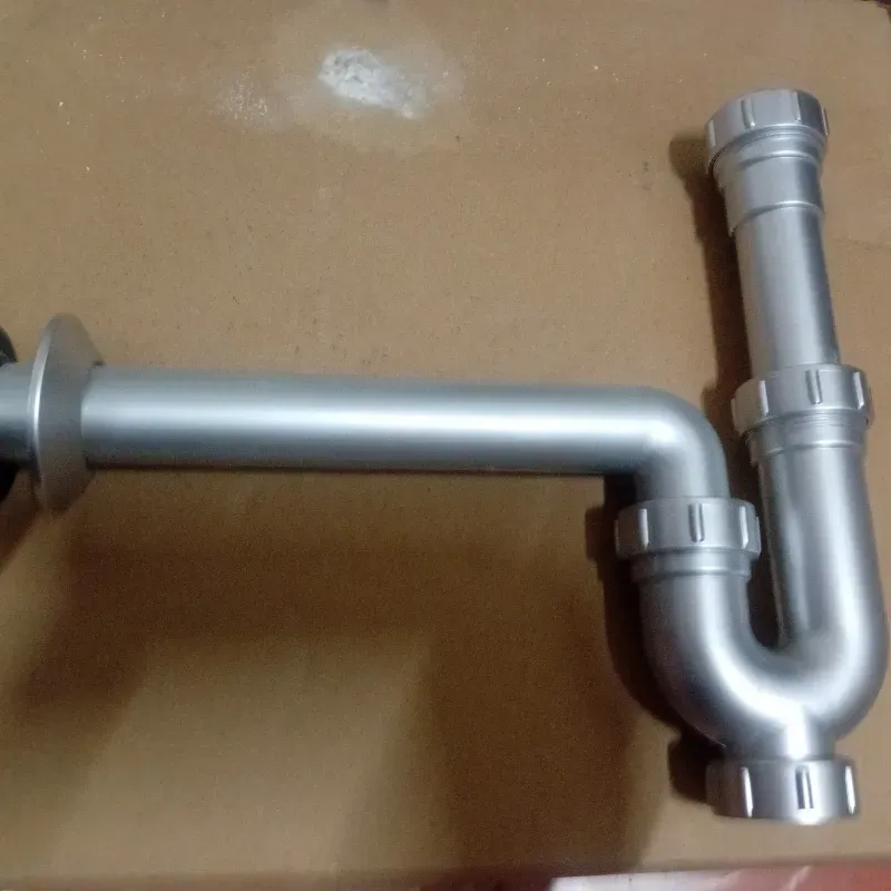 Sifón de lavamanos pvc gris 