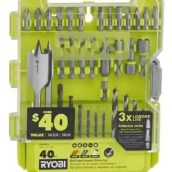 Juego De Puntas Y Brocas Para Taladro, Ryobi, 40 Piezas