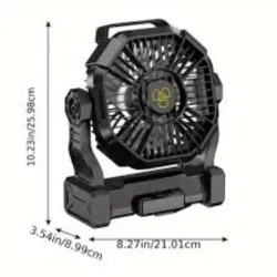 VENTILADOR PORTÁTIL DOS EN UNO LUZ DE VENTILADOR MODX23 NARANJA Y NEGRO 