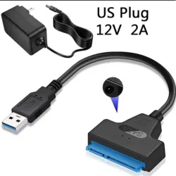 🔌 Adaptador USB 3.0 a SATA III –Con alimentación para Discos Duros y SSDs de 2.5" y 3.5"