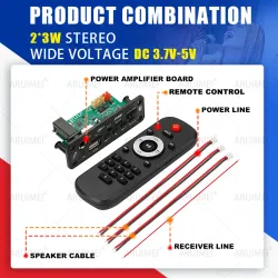 Amplificador Bluetooth 6W/DC-3.7V A 5V, Mini Reproductor MP3