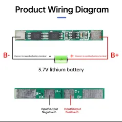 ⚡ BMS 1S 3.7V 4A para batería de litio 18650.