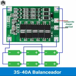 🔋BMS 3S 40A (12,6V)para baterías de litio 18650