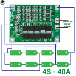 ⚡ BMS 4S 40A (16,8V) Balanceador para baterías de litio 18650.