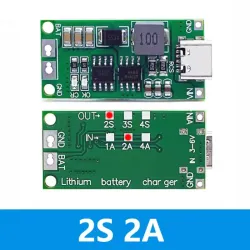 🔋 Cargador USB Tipo C para Baterías de Litio Multicelda (2S 2A)