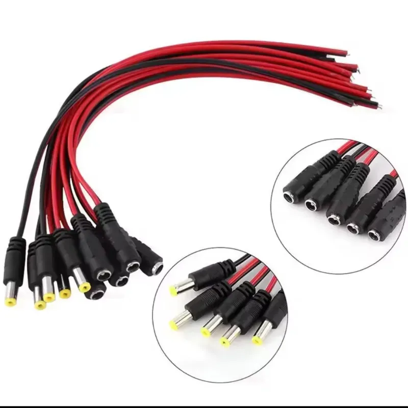 🔌Conector Adaptador DC Macho/Hembra – 5.5×2.1 mm