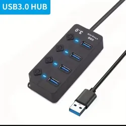 ♻️HUB USB 3.0 de 4 Puertos con Interruptores 