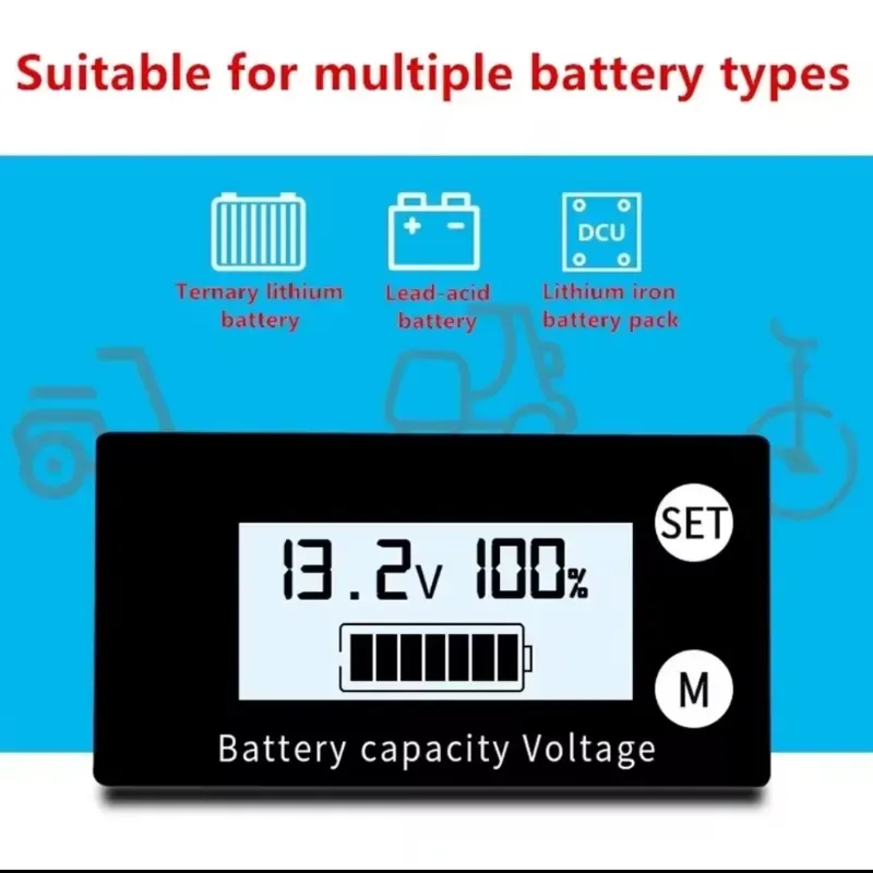 🪫Indicador de Capacidad de Batería DC 8V–100V (Modelo 6133A)