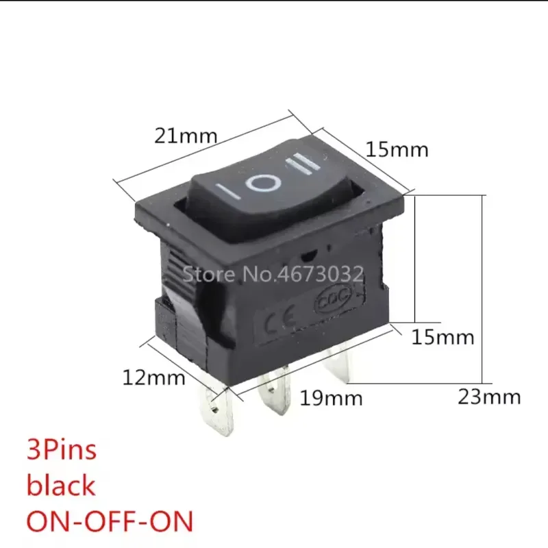 ⚙️ Mini Interruptor Basculante KCD1 3 Pines ON-OFF-ON