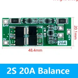 ⚡ Módulo BMS 2S 20A –Litio 7.4V / 8.4V 
