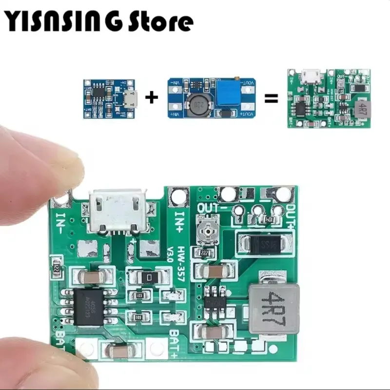 ⚡ Módulo DC-DC TP4056 Tipo C con Función de Carga y Refuerzo 5V–27V