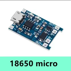 🔋 Módulo de Carga TP4056– 5V 1A, Micro USB, para Baterías de Litio 18650 
