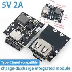⚡Módulo Integrado de Carga y Descarga 5V 2A Tipo-C — Alta Precisión