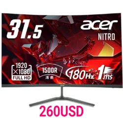🖥️ Monitor Gamer Curvo Acer Nitro 31.5” Full HD 180Hz – 1ms