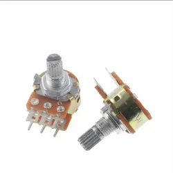 ⚙️ Potenciómetro Dual WH148 B50K – 6 Pines, 15 mm, 50KΩ (Película de Carbono, Estéreo)