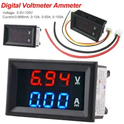 🔌Voltímetro-Amperímetro LED DSN-VC288 – DC 100V / 10A